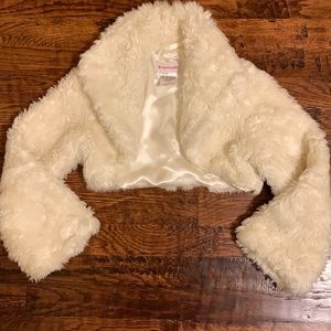Girls Fur Cropped Coat, Cropped Fancy Jacket for girls, size 8